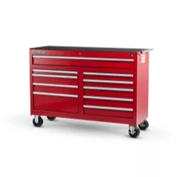 54 X 10 DRAWER MOBILE CABINET, RED
