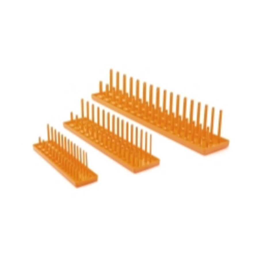 3 Pc. 1/4", 3/8" & 1/2" Drive Orange Metric Socket Storage Tray