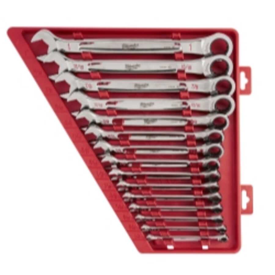 Milwaukee 15pc SAE Ratcheting Combination Wrench Set