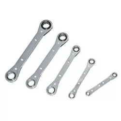 5PC FLAT MULTI-FASTENER RATCHETING BOX WRENCH SET