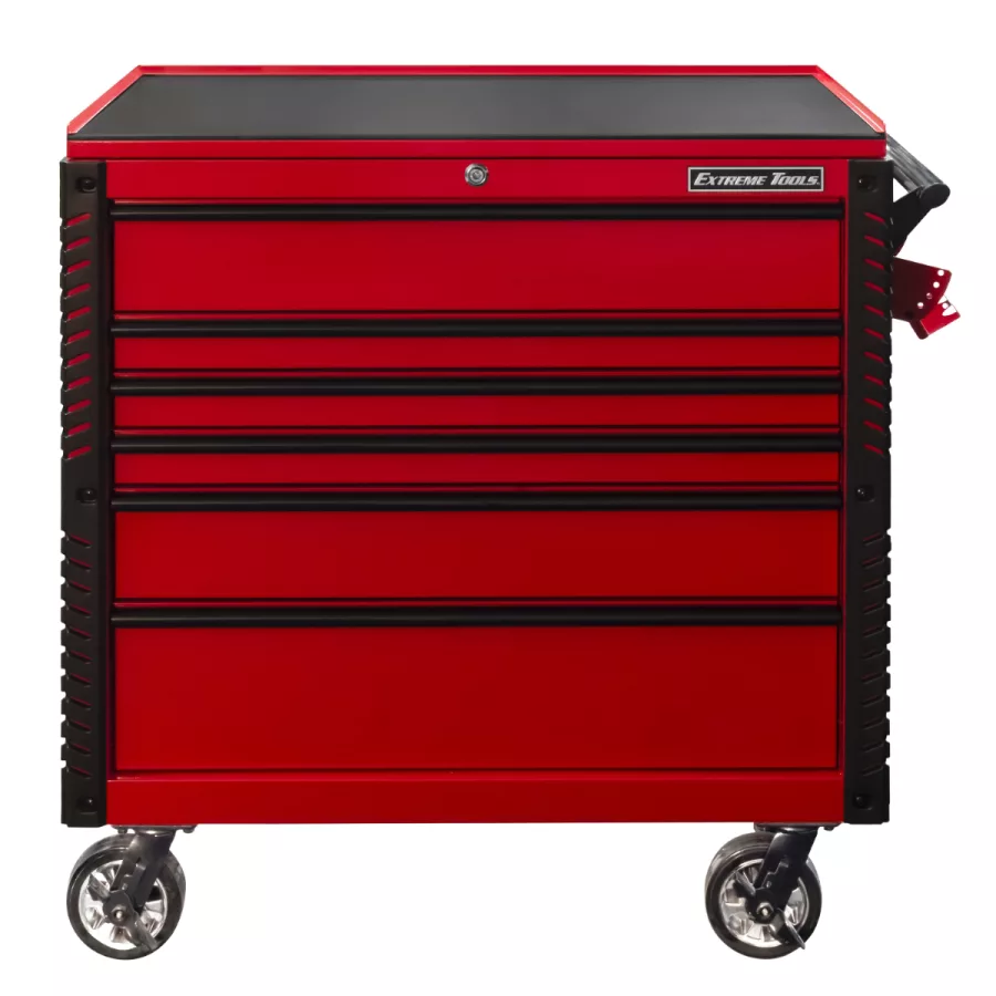41" 6 DRTOOLCART W/BUMPERS RED W/BLACK DR PULLS