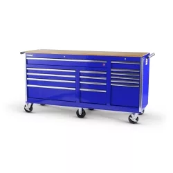 75 X 24 X 15 DRAWER WOODTOP CABINET, BLUE