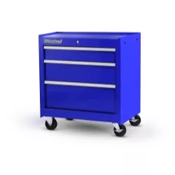 27 X 3 DRAWER MOBILE CABINET, BLUE 27 X 3 DRAWER MOBILE CABINET, BLUE