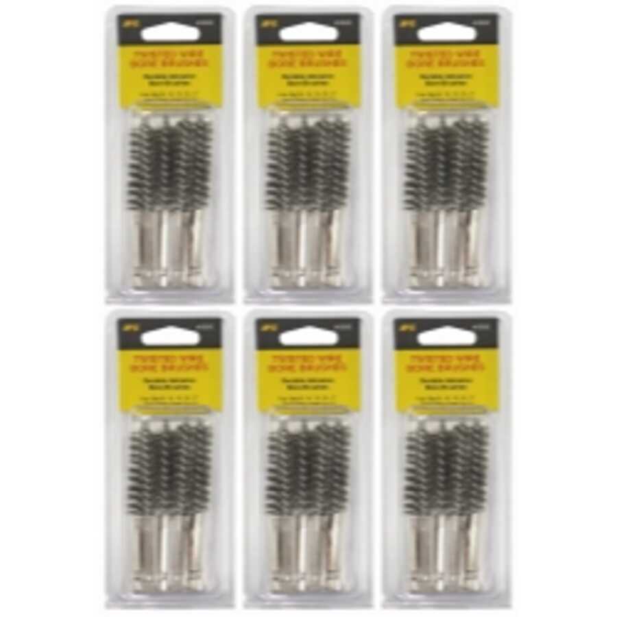 6 - 6PK Steel Bore Brushes