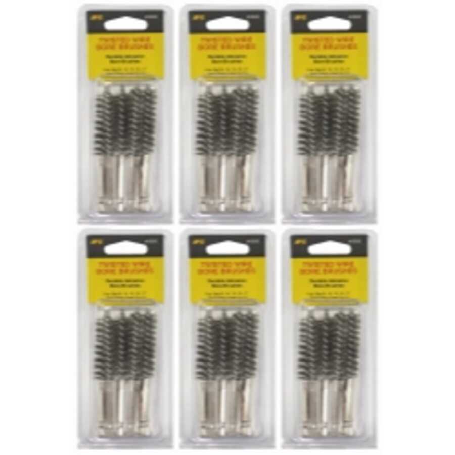 6 - 6PK Steel Bore Brushes