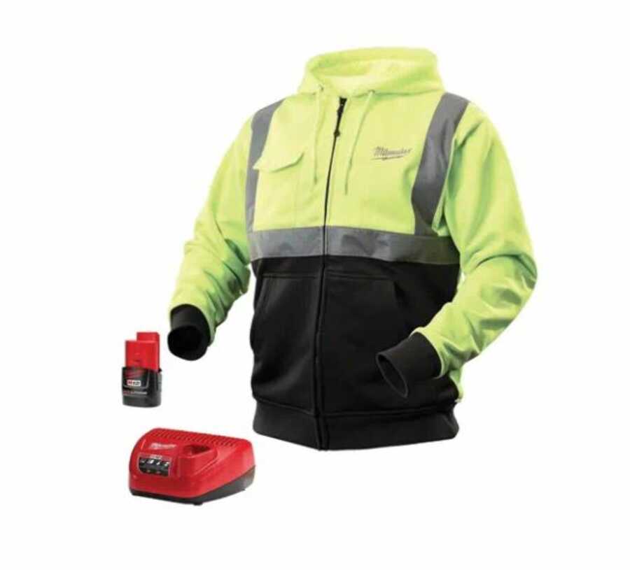 Milwaukee Electric Tools M12 Cordless High Visibility Heated Hoodie Kit ...