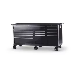 75 IN. 12-DRAWER ROLLER CABINET, BLACK