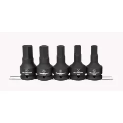 5 Pc. 3/4" Drive SAE Hex Impact Bit Socket Set (image for) 5 Pc. 3/4" Drive SAE Hex Impact Bit Socket Set