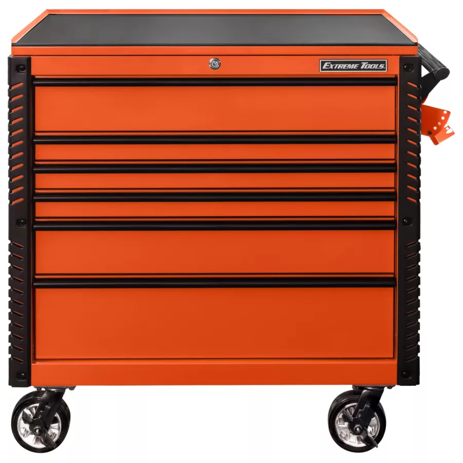 41" 6DR TOOLCART W/BUMPERS ORANGE W/BLACK DR PULLS