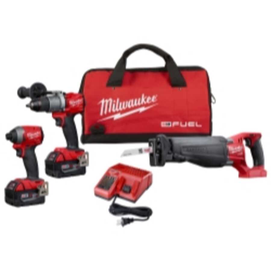 M18 FUEL 3-pc Hammer Impact Driver SAWZALL Kit