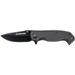 Schrade Liner Lock Folding Knife Drop Point Blade ABS & TPR Hand Schrade Liner Lock Folding Knife Drop Point Blade ABS & TPR Hand