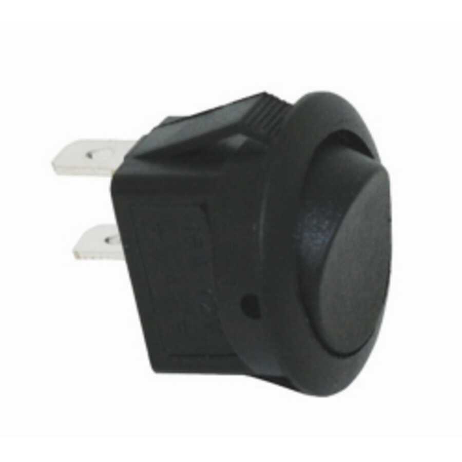 10 Amp 12V Black Round Rocker