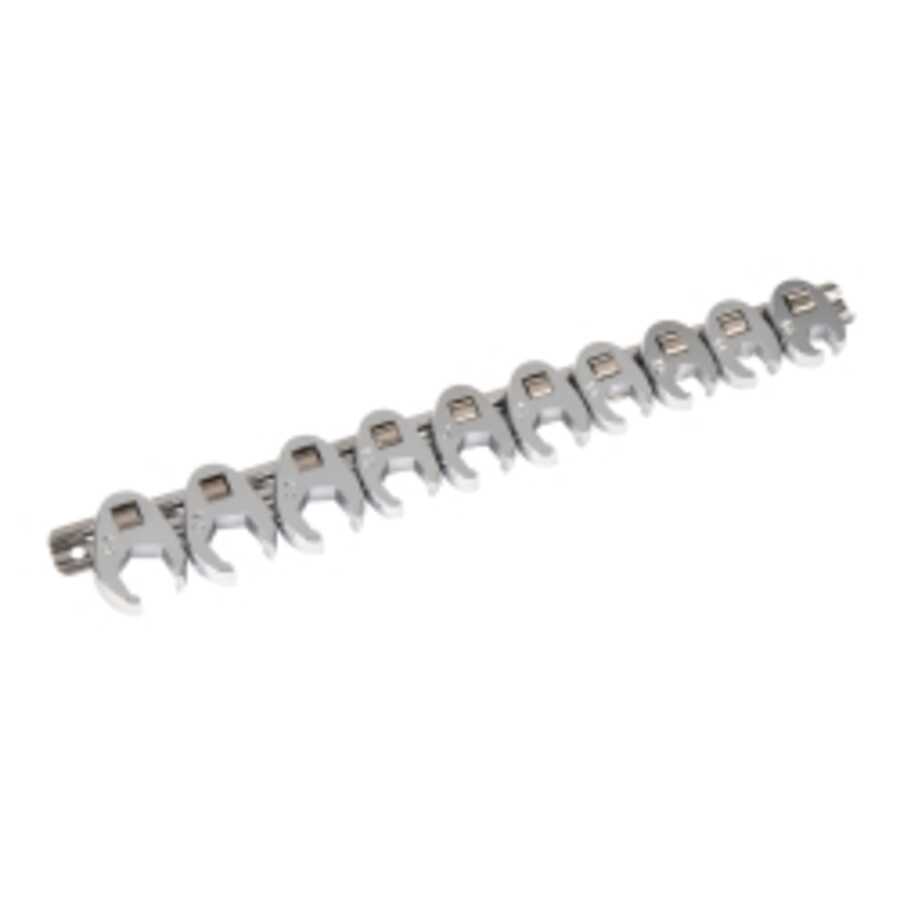 10 Pc 3/8" Drive MM Flare Nut Crowsfoot Wrench Set