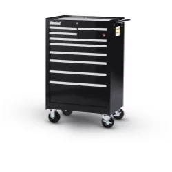 27 X 9 DRAWER MOBILE CABINET, BLACK 27 X 9 DRAWER MOBILE CABINET, BLACK
