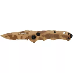 Schrade Mini Push Button Lock Folding Knife Partially Serrated D Schrade Mini Push Button Lock Folding Knife Partially Serrated D