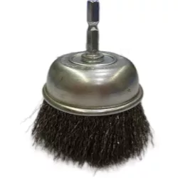 3IN CRIMPED WIRE CUP BRUSH, 020, 1/4IN SHANK