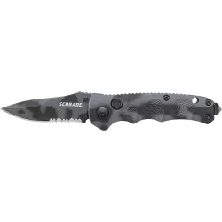 Schrade Mini Push Button Lock Folding Knife Partially Serrated D Schrade Mini Push Button Lock Folding Knife Partially Serrated D