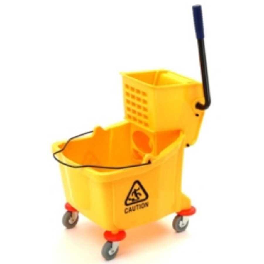 26-Quart Commercial Mop Bucket with Wringer and Casters