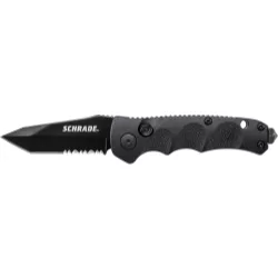 Schrade Mini Push Button Lock Folding Knife Partially Serrated T Schrade Mini Push Button Lock Folding Knife Partially Serrated T