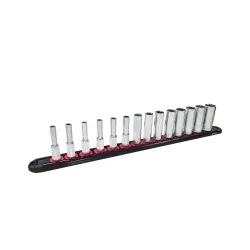 (image for) Socket Set 1/4" Dr Metric Deep Spline 14Pc
