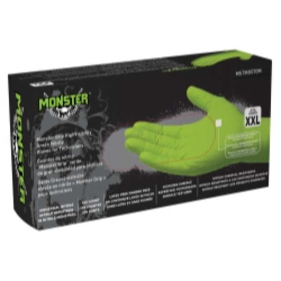 GRIP HIGH VIS GREEN NITRILE GLOVES, 100/BOX, XXL
