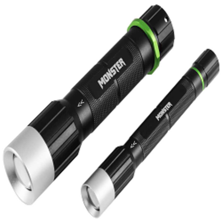 2-PACK RECHARGE PEN LIGHT FLASHLIGHT, BLACK