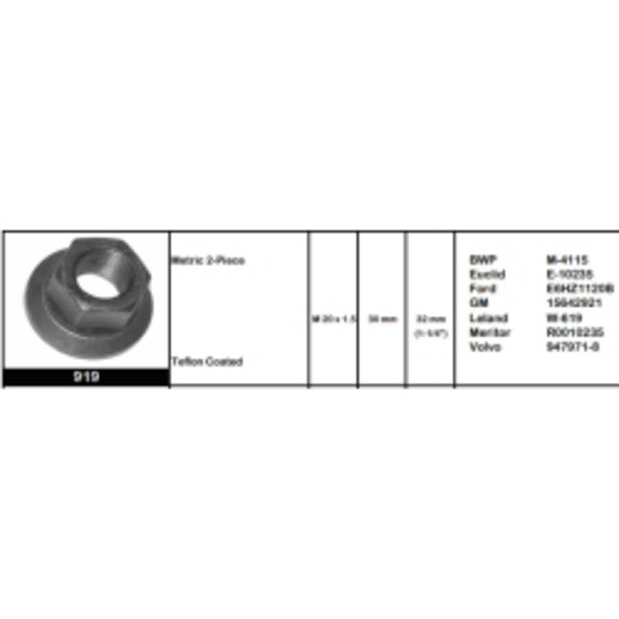 30mm Metric 2pc Flange Nut