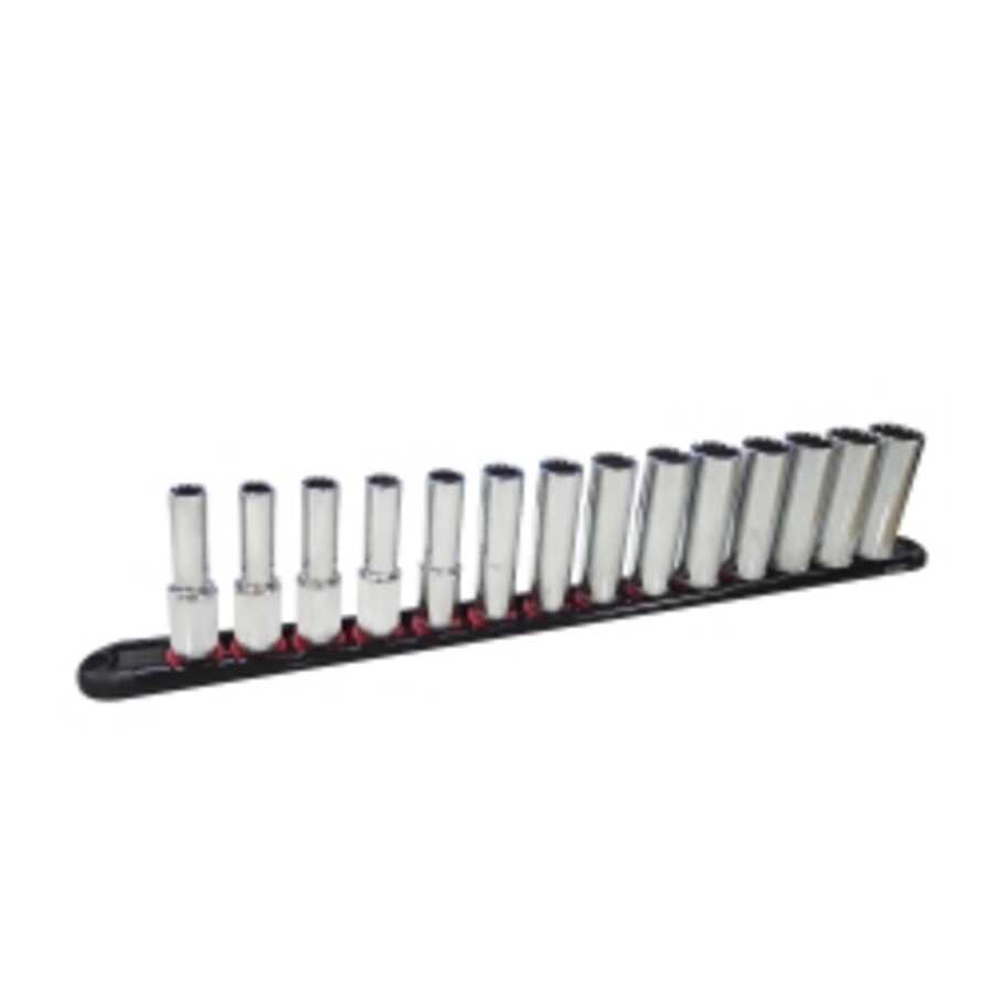Socket Set 3/8" Dr Metric Deep Spline 14Pc