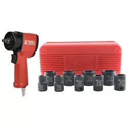 3/8 Mini Air Impact Wrench w/ 9pc 3/8 Socket Set