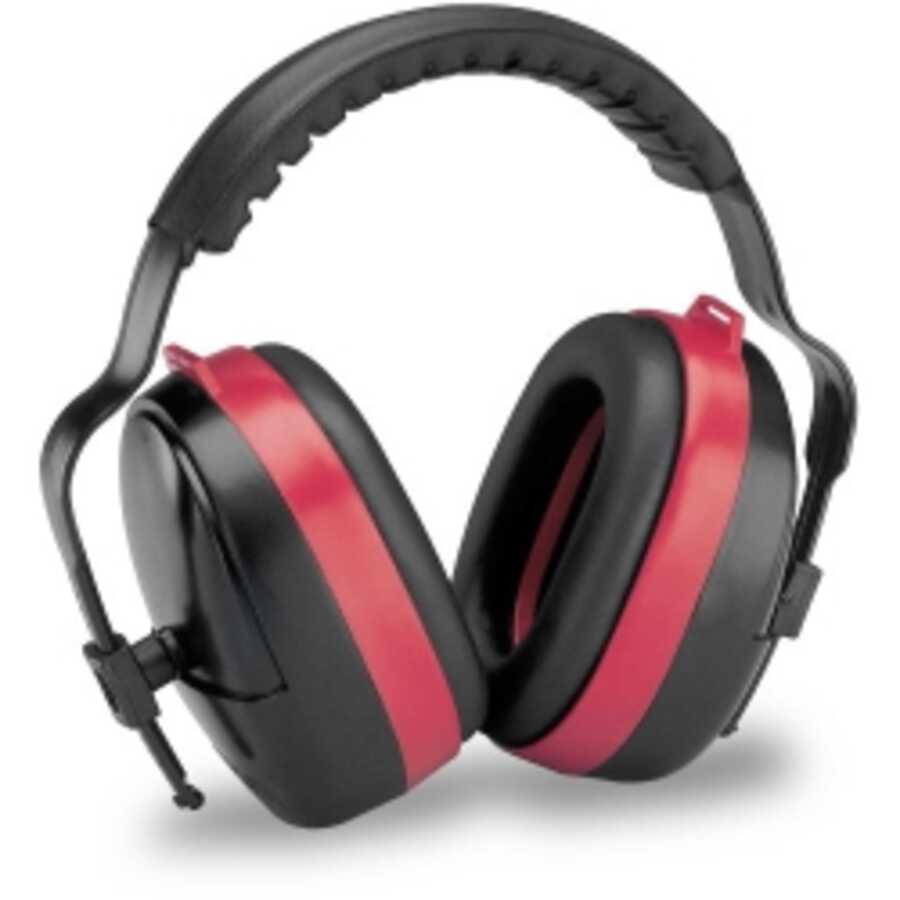 Multi-Position Noise Reducing Ear Muffs, Black/Red