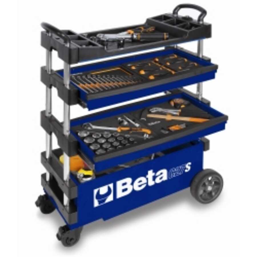 Beta Portable Collapsible Folding Blue Tool Trolle