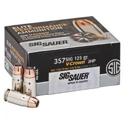 AMMO, 357SIG, 125GR, ELITE V-CROWN, JHP, BOX/20