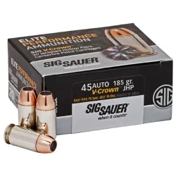 AMMO, 45ACP, 185GR, ELITE V-CROWN, JHP, BOX/20