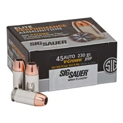 AMMO, 45ACP, 230GR, ELITE V-CROWN, JHP, BOX/20