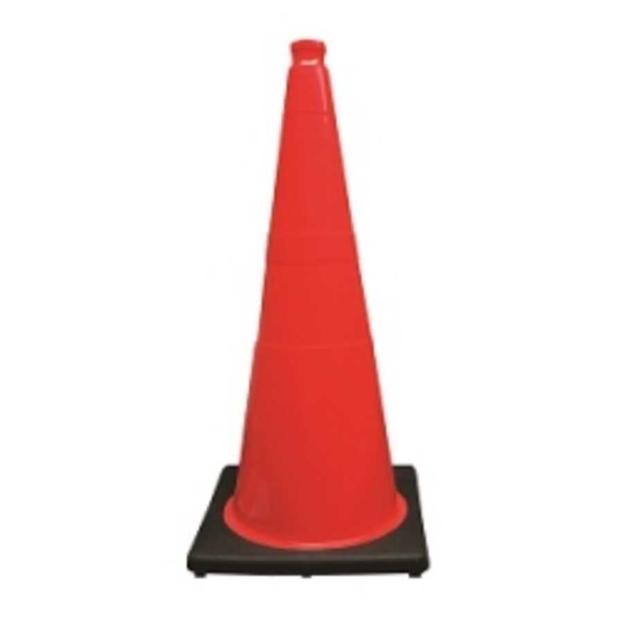 28" PVC Orange Traffic Cone, Black Base #7
