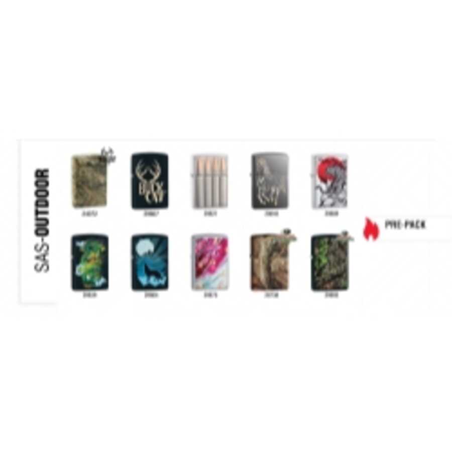 Zippo 10-Piece Lighter Assort Outdo