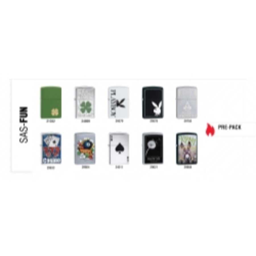 Zippo 10-Piece Lighter Assort 4-Lea