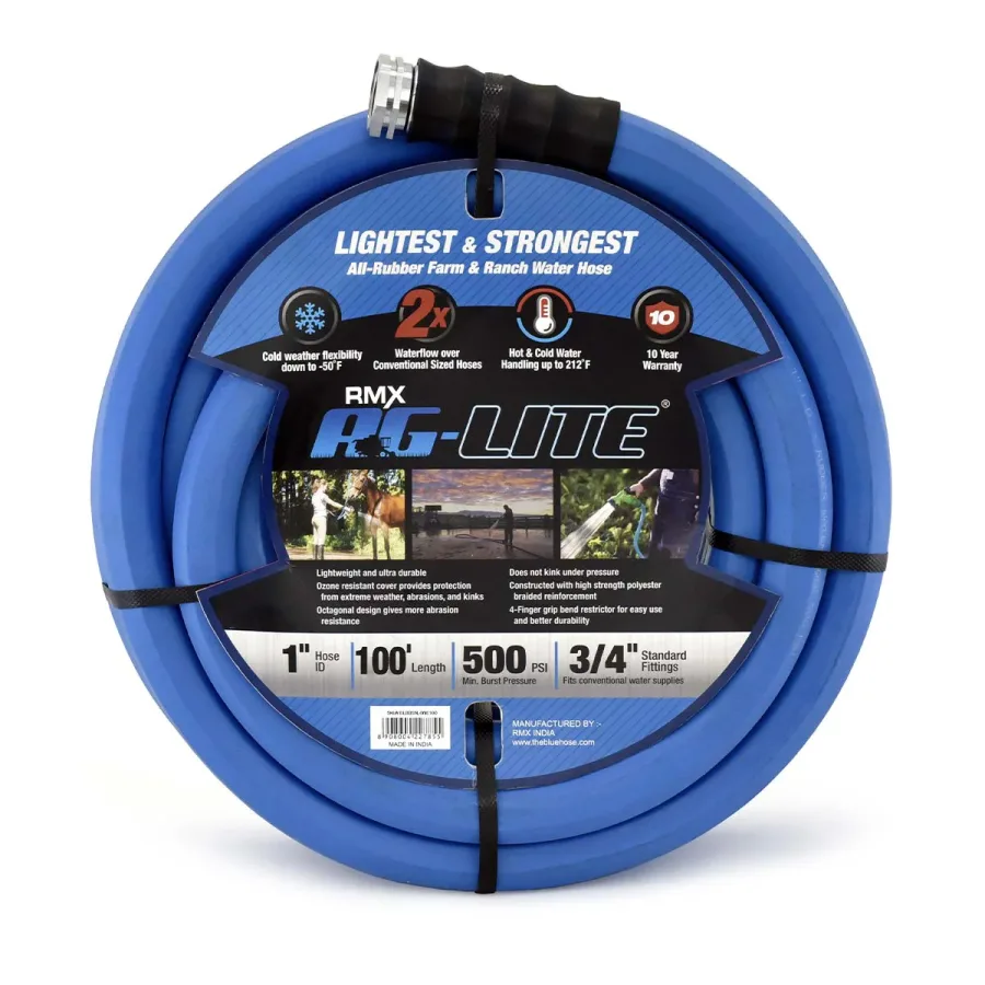 (image for) AG-Lite Rubber Water Rubber Garden Hose (1" x 100')