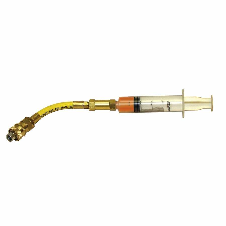 A/C dye syringe injector w/pressure chck