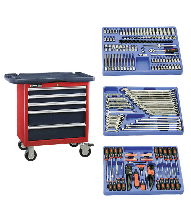 236PC Metric Mechanics Tool Set with Roller cabine