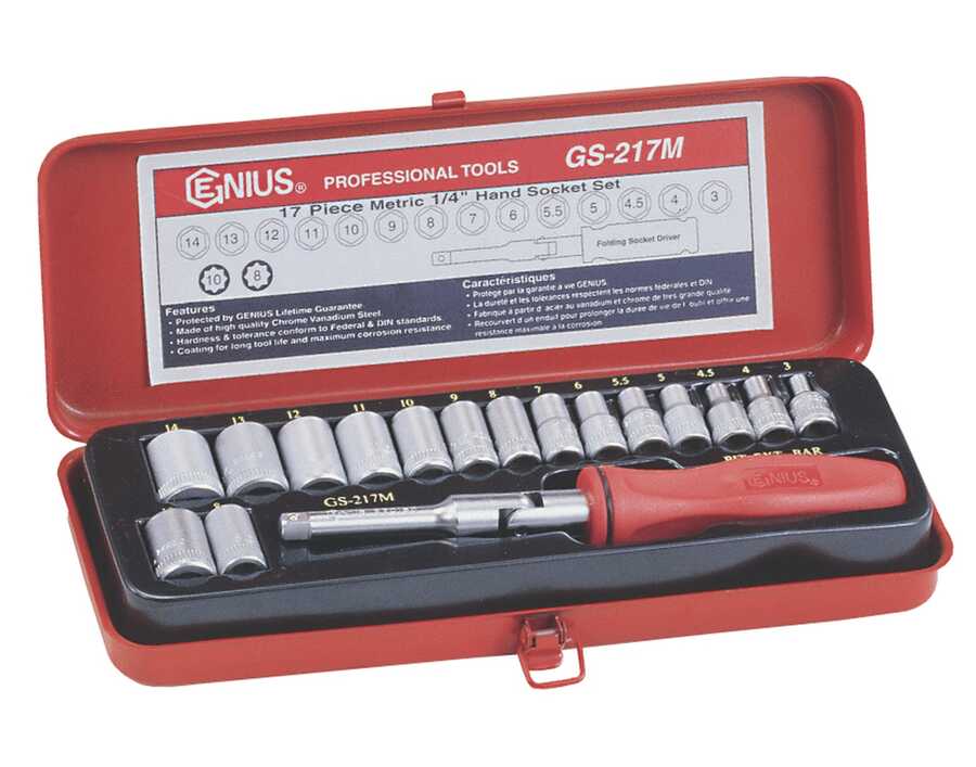 17PC 1/4" Dr. Hand Socket Set