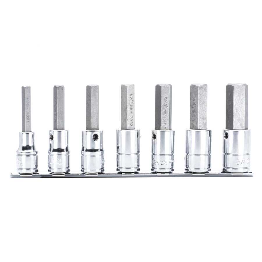 7PC 1/2" Dr. SAE Hex Bit Socket Set