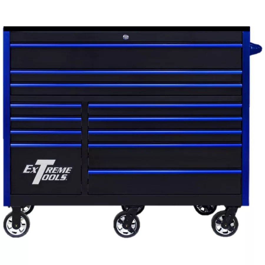 RX Series 55" 12 Drawer 25" Deep Roller cab blk bl