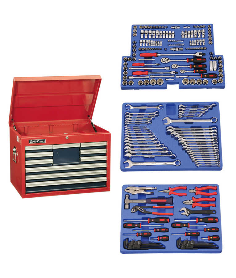 215PC Metric & SAE Tool Set with 10 Drawers Top Ch