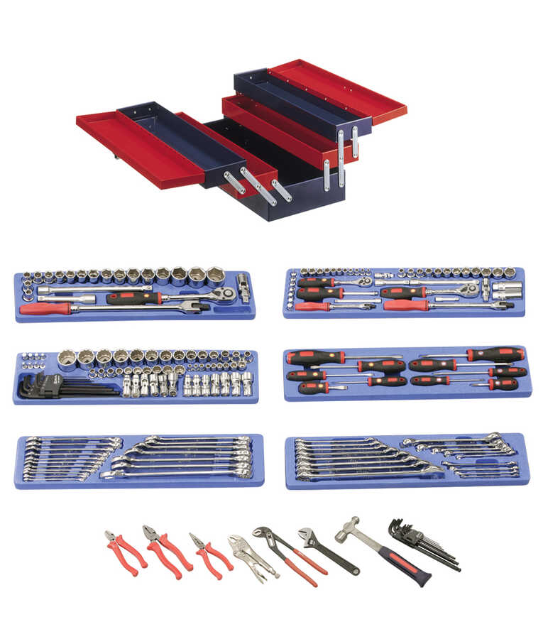 190PC Metric & SAE Mechanics Tool Set with Tool Ch