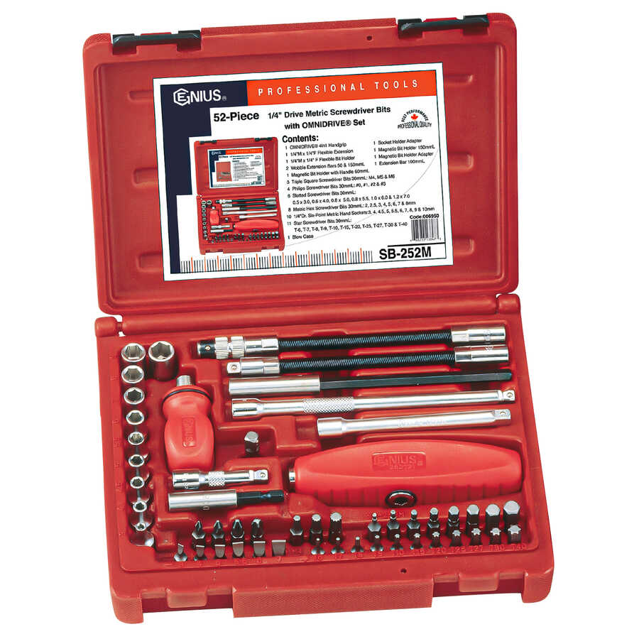 52PC Metric Screwdriver Bits With OMNIDRIVE Set