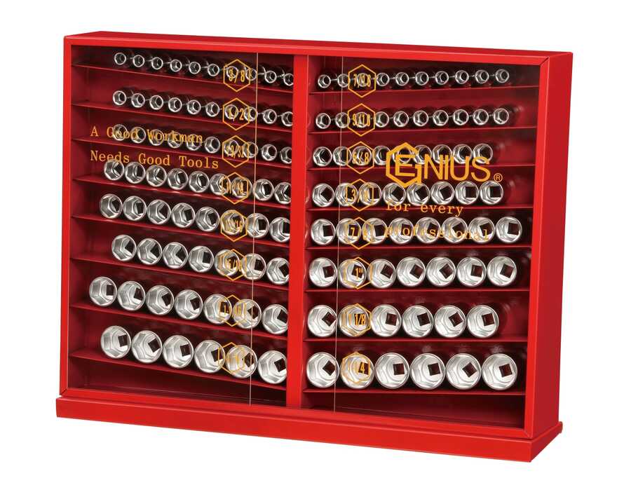 133PC 1/2" Dr. SAE Deep Hand Socket Display