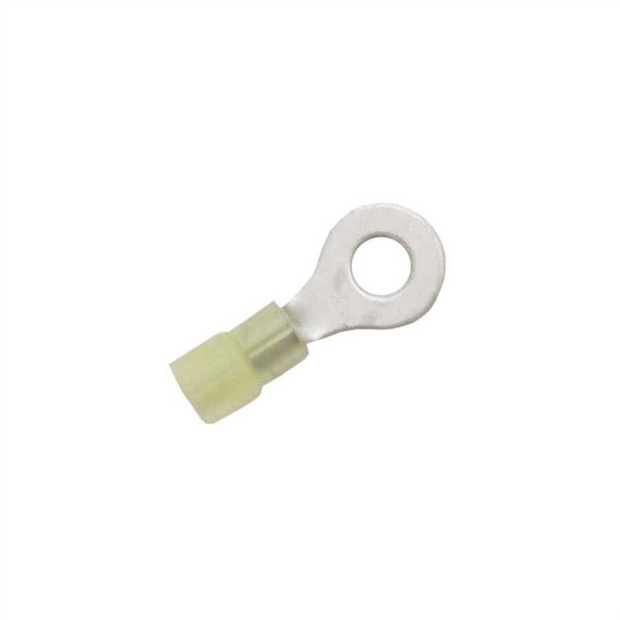 #10 Ring Terminal Yellow Nylon (12-10) (100/Bag)