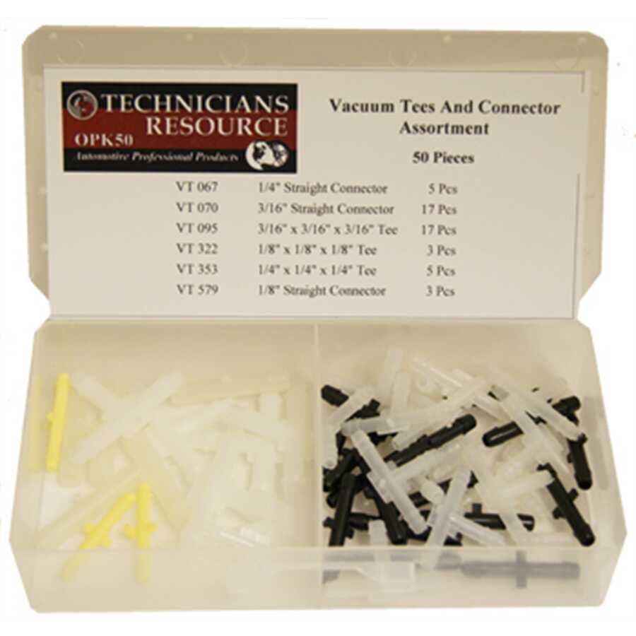 Vacuum Tee And Connector Assortment (50-pc)