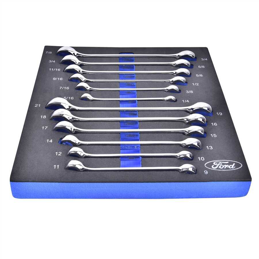 WRENCH SET SAE/METRIC MIRROR-POLISHED FORD ONLY